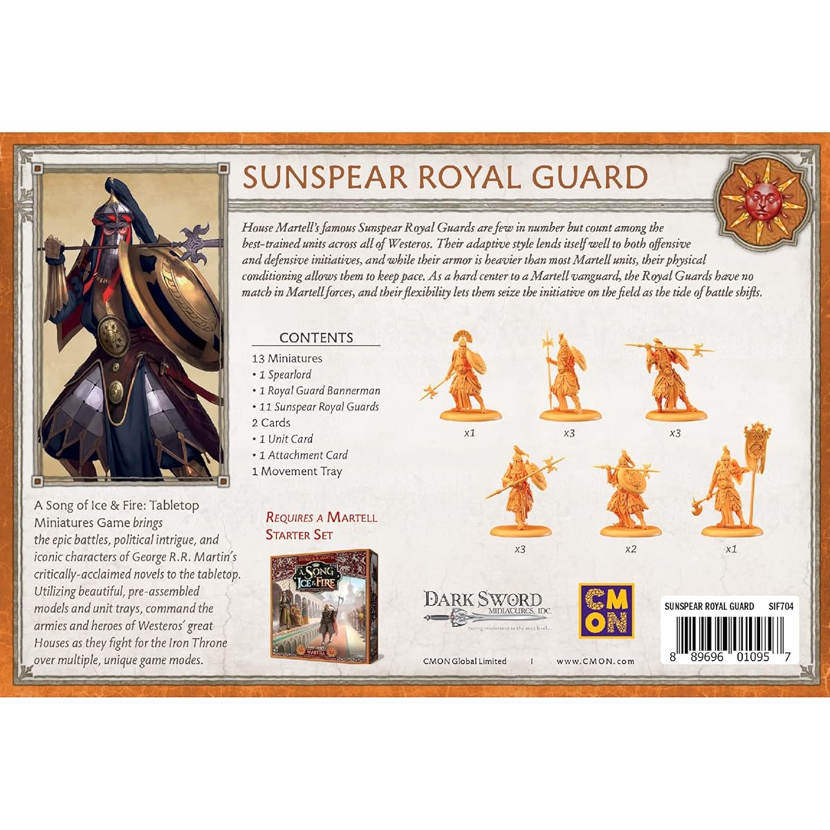 CMON A Song of Ice and Fire Tabletop Miniatures Game Sunspear Royal Guard Unit Box | Strategy Game for Teens and Adults | Ages 14+ | 2+ Players | Average Play Time 45-60 Minutes Multicolor (SIF704)