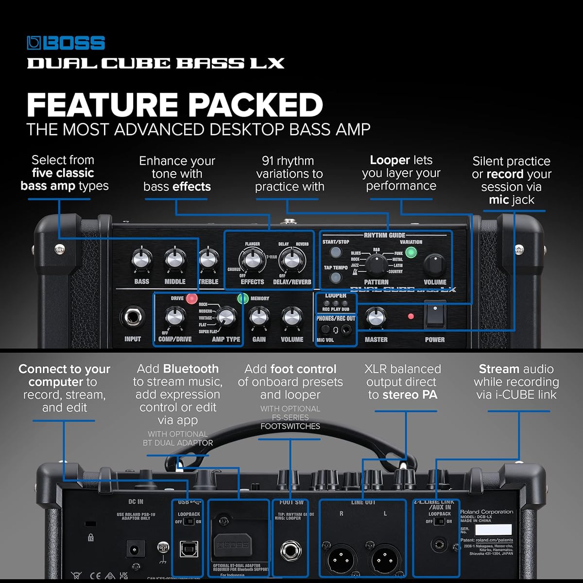 BOSS/DUAL CUBE BASS LX Bass DCB-LX Amplifier Bass Amplifier BOSS Maximum Output 10W