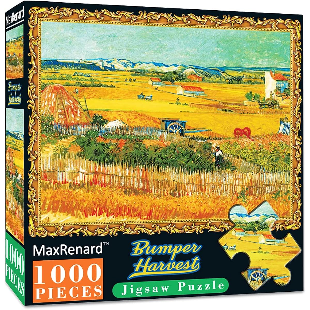 MaxRenard Bumper Harvest Puzzle 1000 Pieces for Adults Van Gogh Puzzle Oil Painting Fine Artwork Jigsaw Puzzle Home Wall Decor Painting Family Game