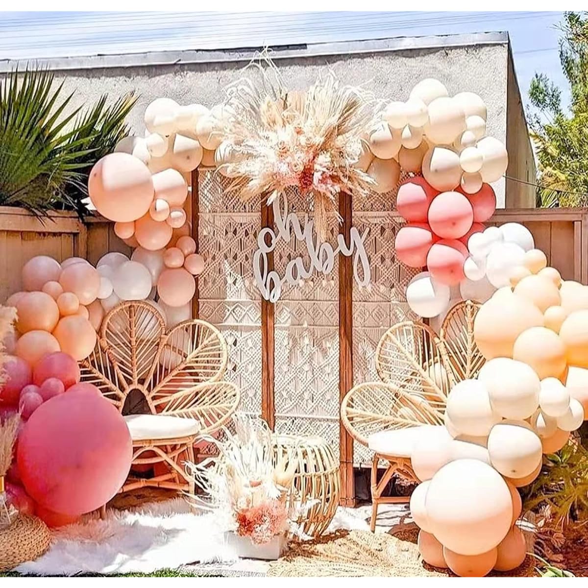 Dusty Rose Pink Nude Peach Neutral Brown Ivory White Boho Balloon Garland Kit Boho Neutral Birthday Wedding Baby Shower Party Decorations for Girls