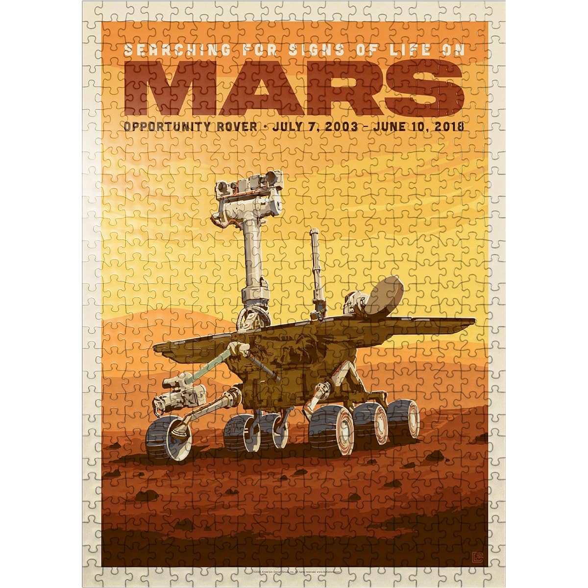 NASA 2003 Mars Opportunity Rover Vintage Poster Premium 500 Piece Jigsaw Puzzle Made in the USA