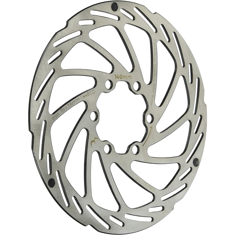 BBB Disc Rotor Bicycle Brake Parts POWERSTOP Disc Brake Rotor Stainless Steel 6 Holes Mounting Bolts Included Silver