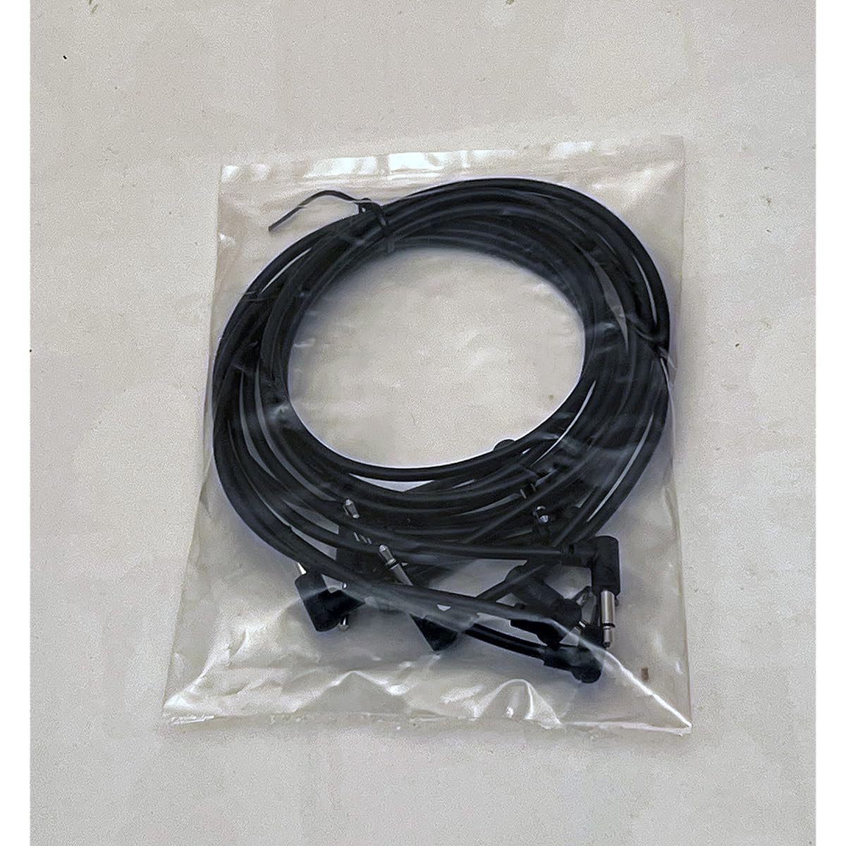 Luigis Modular M-PAR Right Angle Eurorack Patch Cables - 5-Pack of 24 Black Cables (60cm)