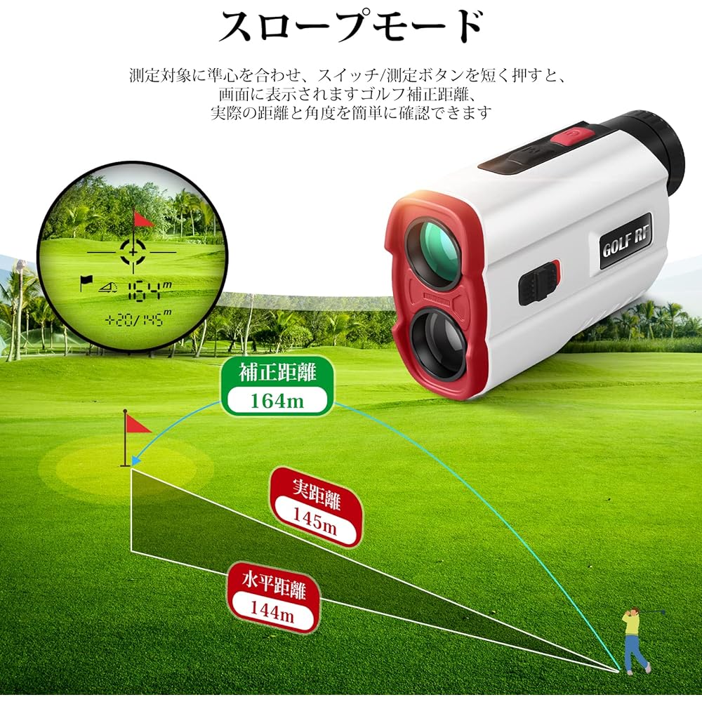 Kurumina C004 Golf Laser Distance Meter Flag Lock Function Measuring Instrument Height Difference Correction/Measurement 6x Optical Telephoto Waterproof Function Height Difference ON/OFF Function Magnetic Adsorption Function Ultra Light Ultra Compact Har