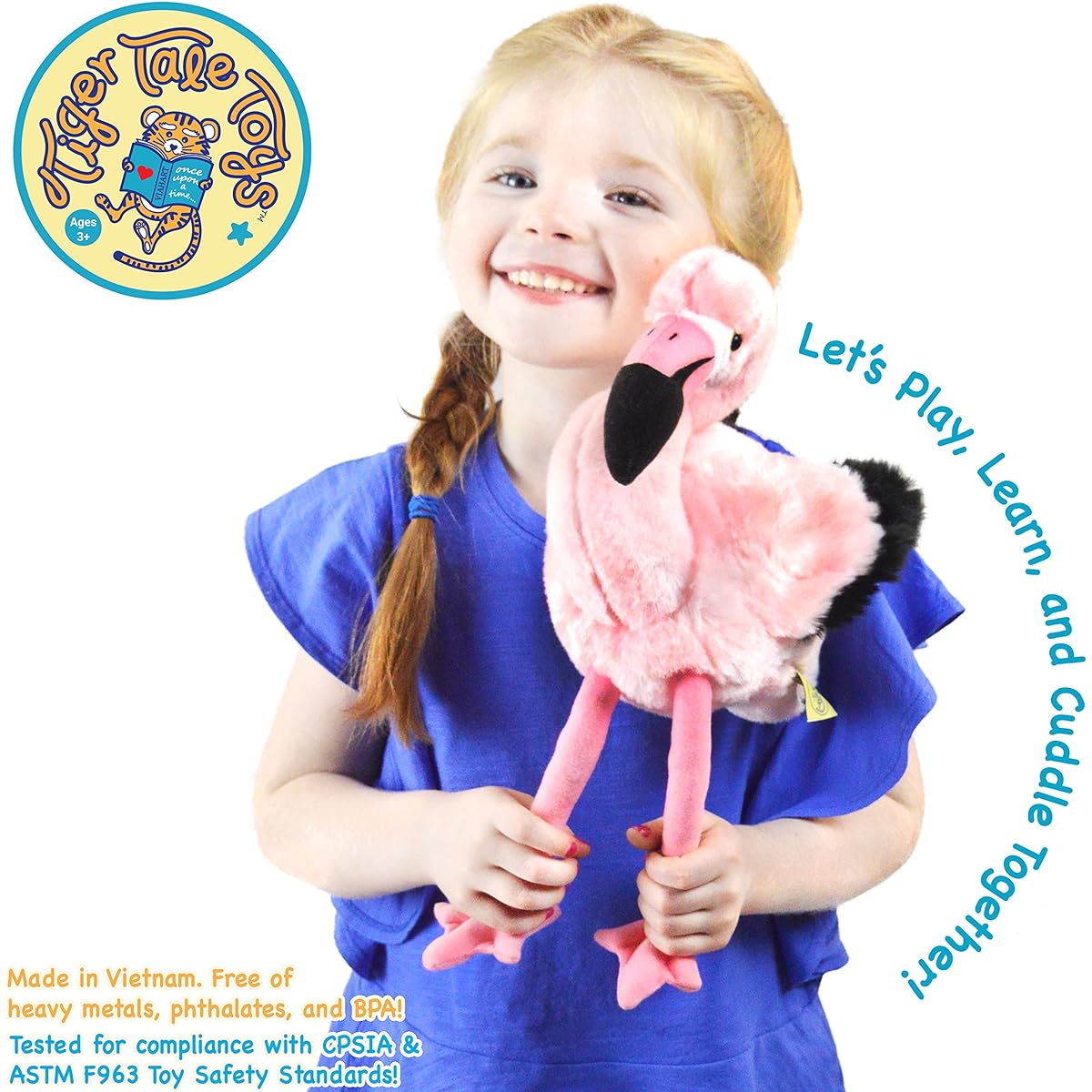 VIAHART [Tiger Tale Toys] Flamingo Plush Toy, Realistic, 13 inches (33 cm), Pet, Large Bird, Zoo, Pink [Official Japanese Product]