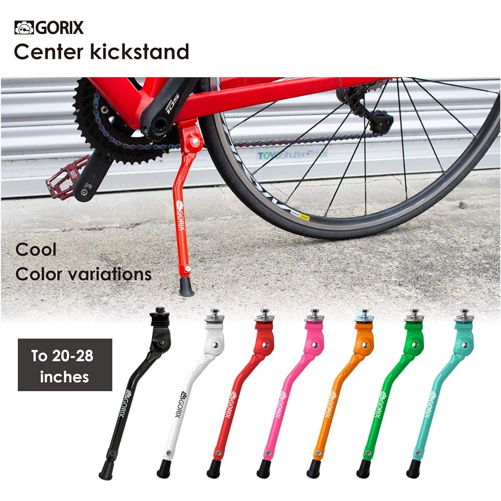 GORIX Smart Bicycle Kickstand Center Stand Lightweight [Compatible with Road Bikes, Cross Bikes, Mountain Bikes] (Flamingo) (GX-KC22AAJ-Z)