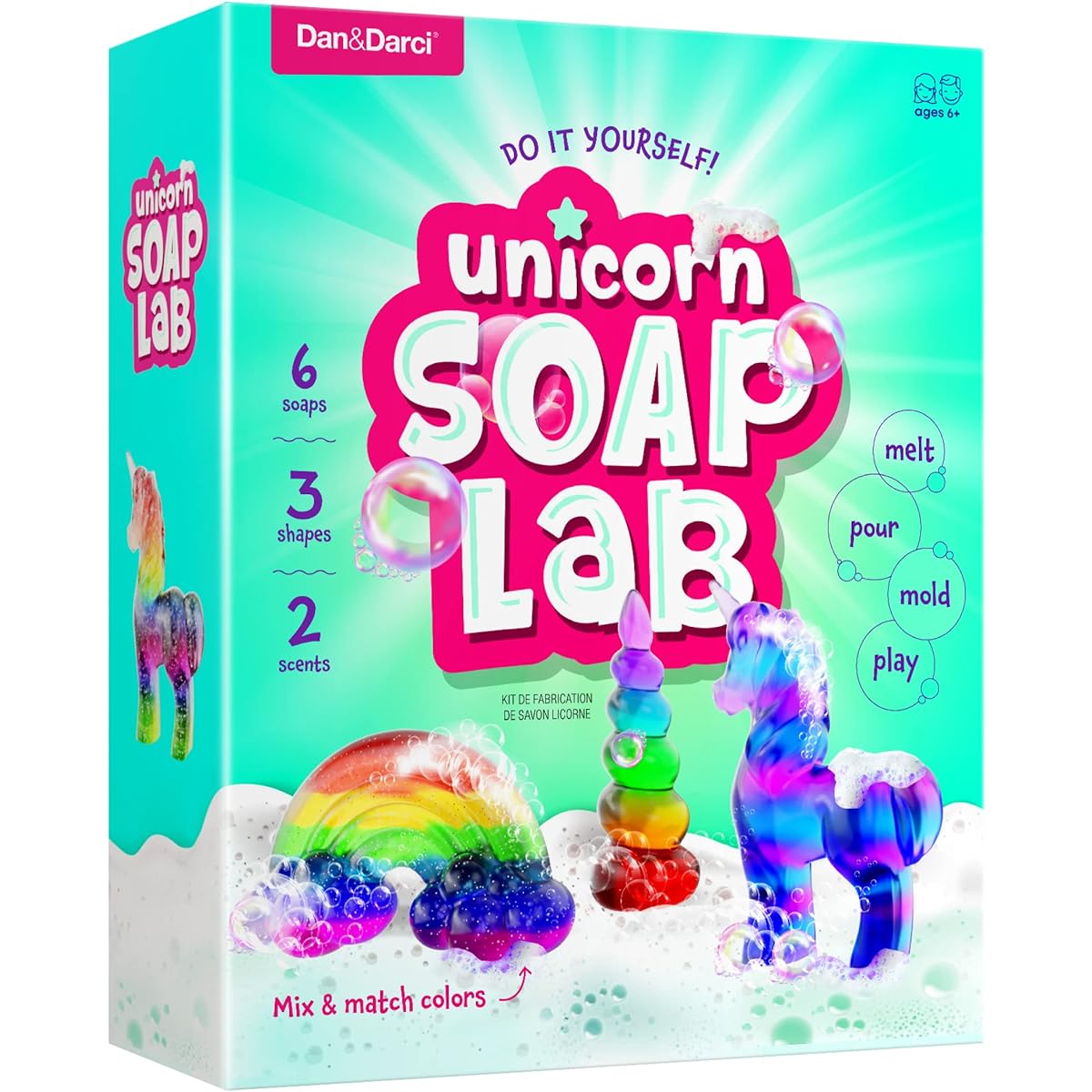 Unicorn Soap Making Kit - Girls Craft DIY Projects for Kids Ages 6+ - Unicorn Girl Gifts - Science STEM Activities Teenage Christmas Gifts - Make Your Own Soap Kit - Craft Toys for Ages 6 7 8 9 10 11 12