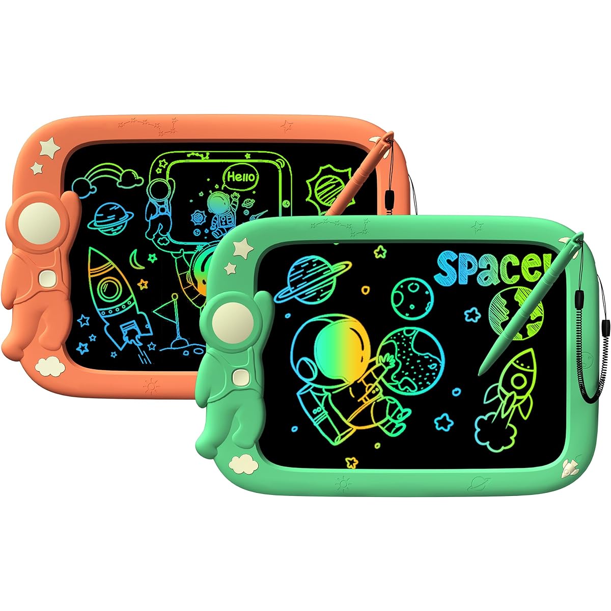 CARRVAS LCD Writing Tablet 2 Pack 9 Inch Colorful Toddler Doodle Board Drawing Tablet Erasable Electronic Drawing Pad Christmas Birthday Gift Drawing Toy for Boys Girls 3 4 5 6 Years Old