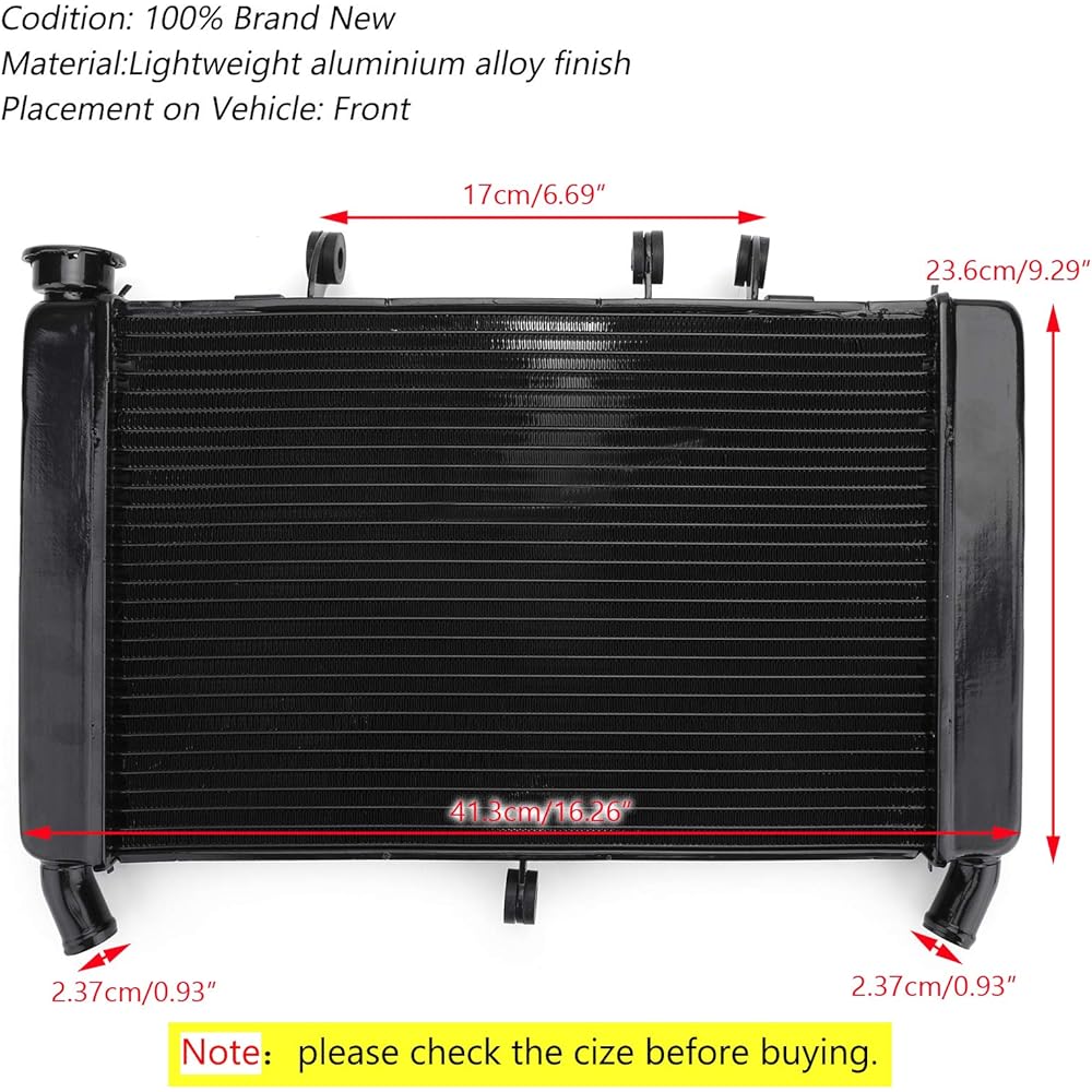 Artudatech Motorcycle Cooler Cooling Radiator Replacement for Yamaha MT-09 FZ09 2014-2016