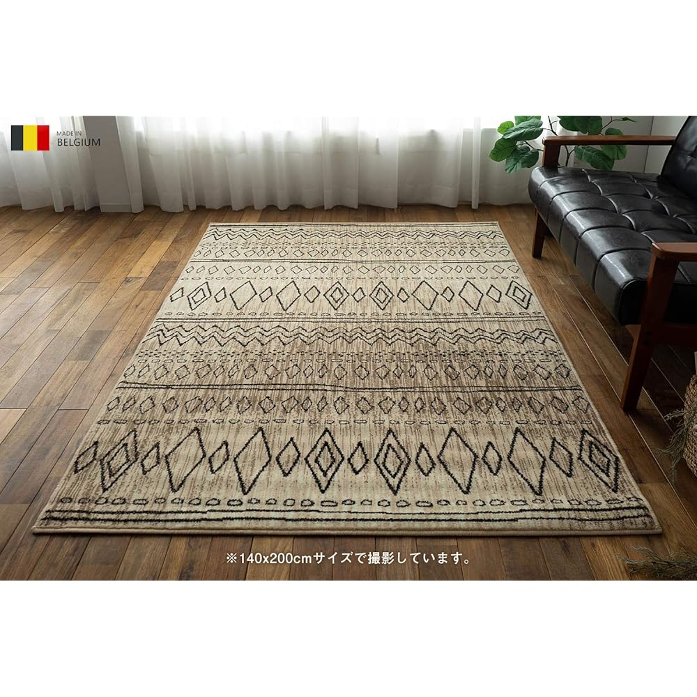Sayan Sayan Geometric Handwritten Rug Mat Carpet Stitch Line 200x250 3 Tatami Ivory