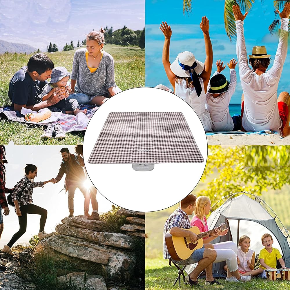 Leisure Sheet Large Waterproof Pool Mat Beach Mat Thick Plaid Folding Picnic Sheet Picnic Mat Portable Cherry Blossom Viewing Excursion Outdoor (1.5m*2m)