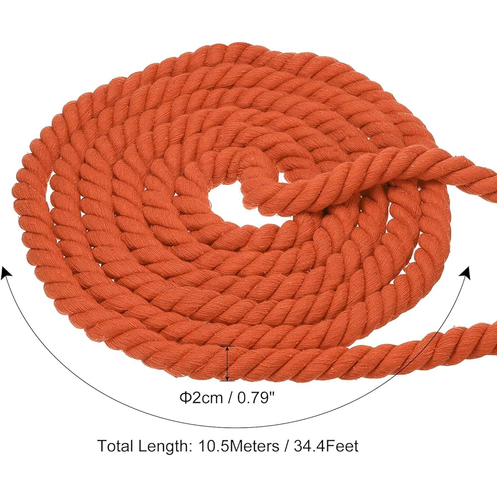 PATIKIL 34 Feet Tug of War Rope for Adults and Teens, 3 Braided Natural Cotton Rope with Orange Flag for Yard Games and Team Building Activities