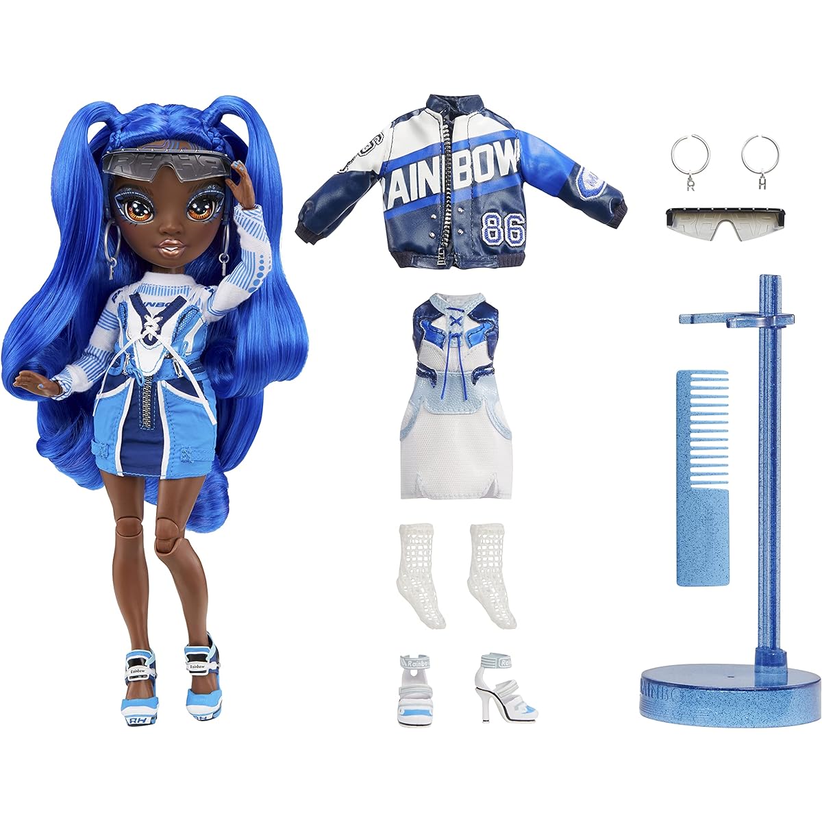 Rainbow High Coco Vanderbalt- Cobalt Blue Fashion Doll. 2 Designer Outfits to Mix & Match with Accessories, Great Gift for Kids 6-12 Years Old and Collectors