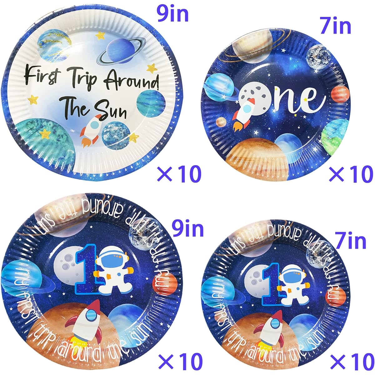 First Trip (First Trip Around the Sun) Birthday Plate Space First Birthday Decoration Space One Party Plate Space Birthday Decoration 1st Birthday Space Birthday Party Supplies