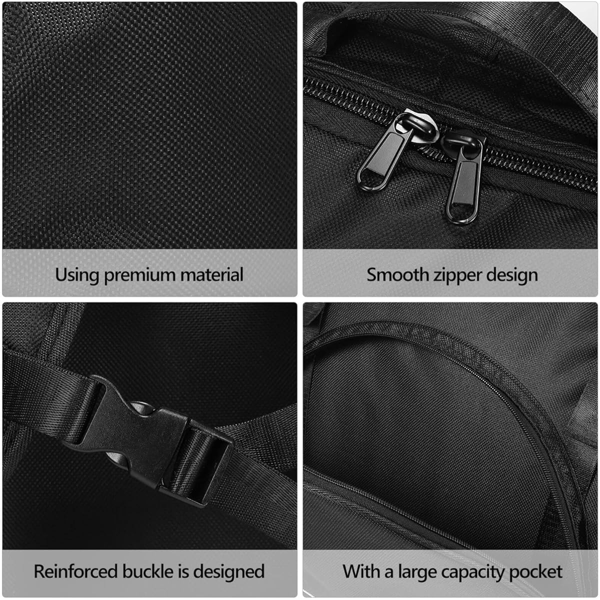 Vaguelly Accordion Bag Padded 48/60/72 Bass Piano Gig Bag Backpack with Shoulder Strap Accessory Bag Accordion Case Musical Instrument Carrying Bag Black