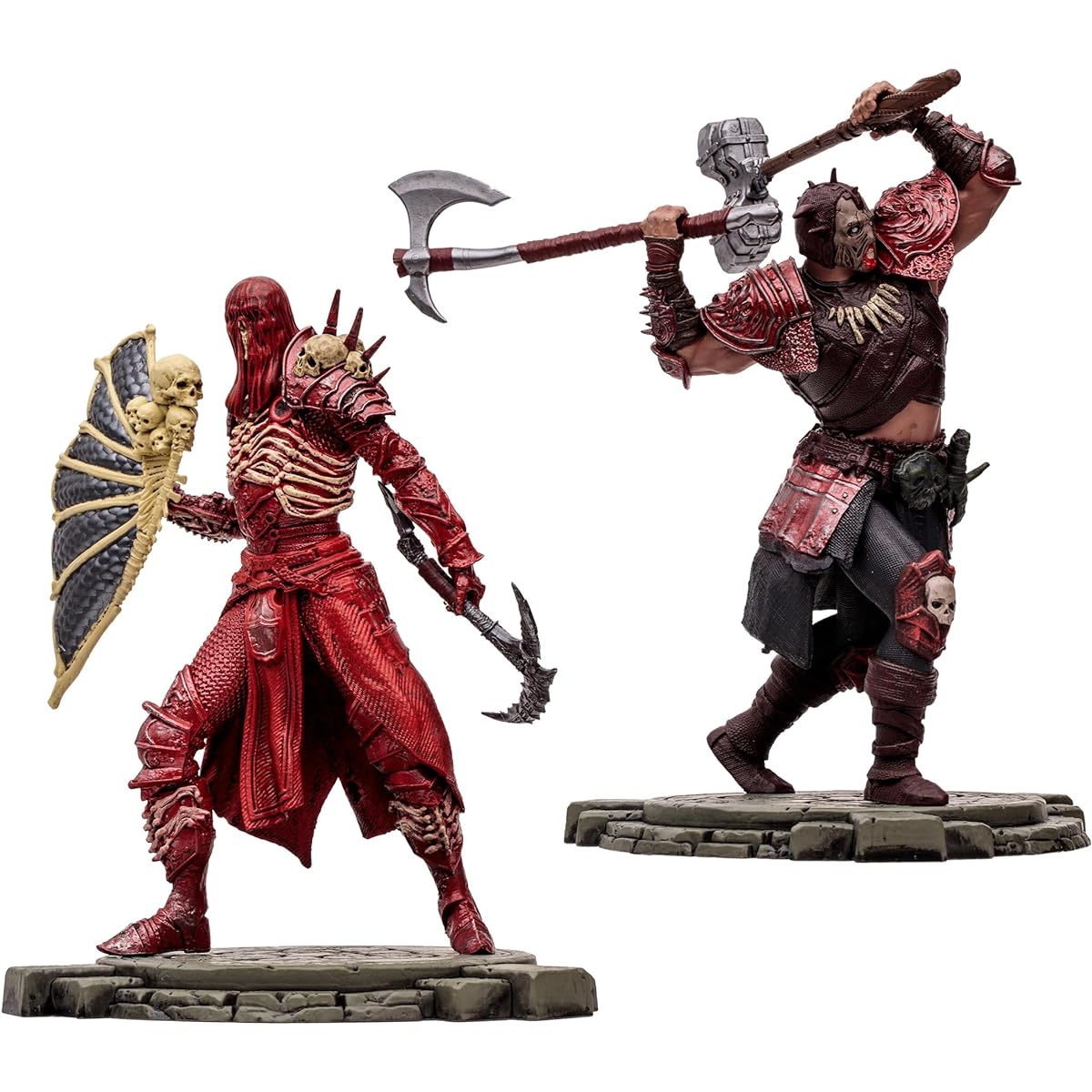 McFarlane Toys Diablo IV Rend Barbarian and Blood Necromancer 1:12 Scale Pose Figure 2-Pack Gold Label