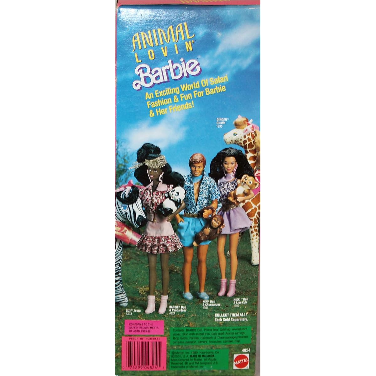 Mattel Barbie Animal Lovin Exciting Safari Fashion & Fun 1989 Collectible