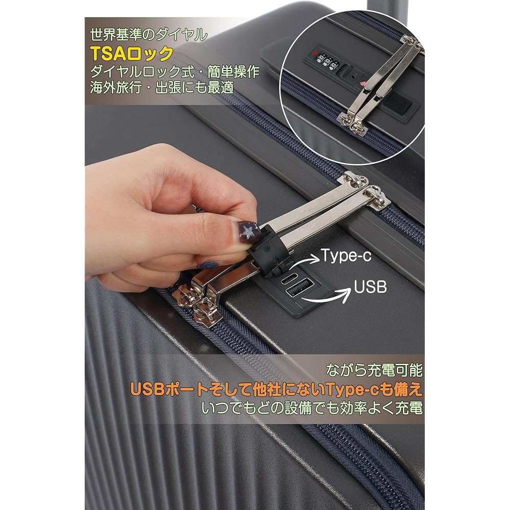 [Himaru Yuhin] Suitcase, Front Open, S 20 Inch, Front Open Carry Case, Carry-on Bag, Shockproof, Ultra Lightweight, Quiet, Double Casters, Equipped with TSA Roke, Zipper Type, Travel, Business, Business Trip (S-20 Inch - Carry-on, Light Blue)
