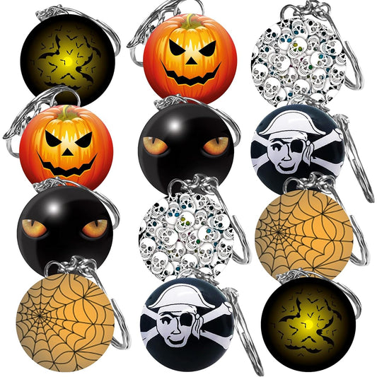 ArtCreativity Halloween Keychain Assortment Set of 36 Metal Keychains Assorted Designs Perfect for Halloween Party Favors Halloween Gifts Teacher Awards Candy Trick or Treat Supplies, Multicolor, 1"