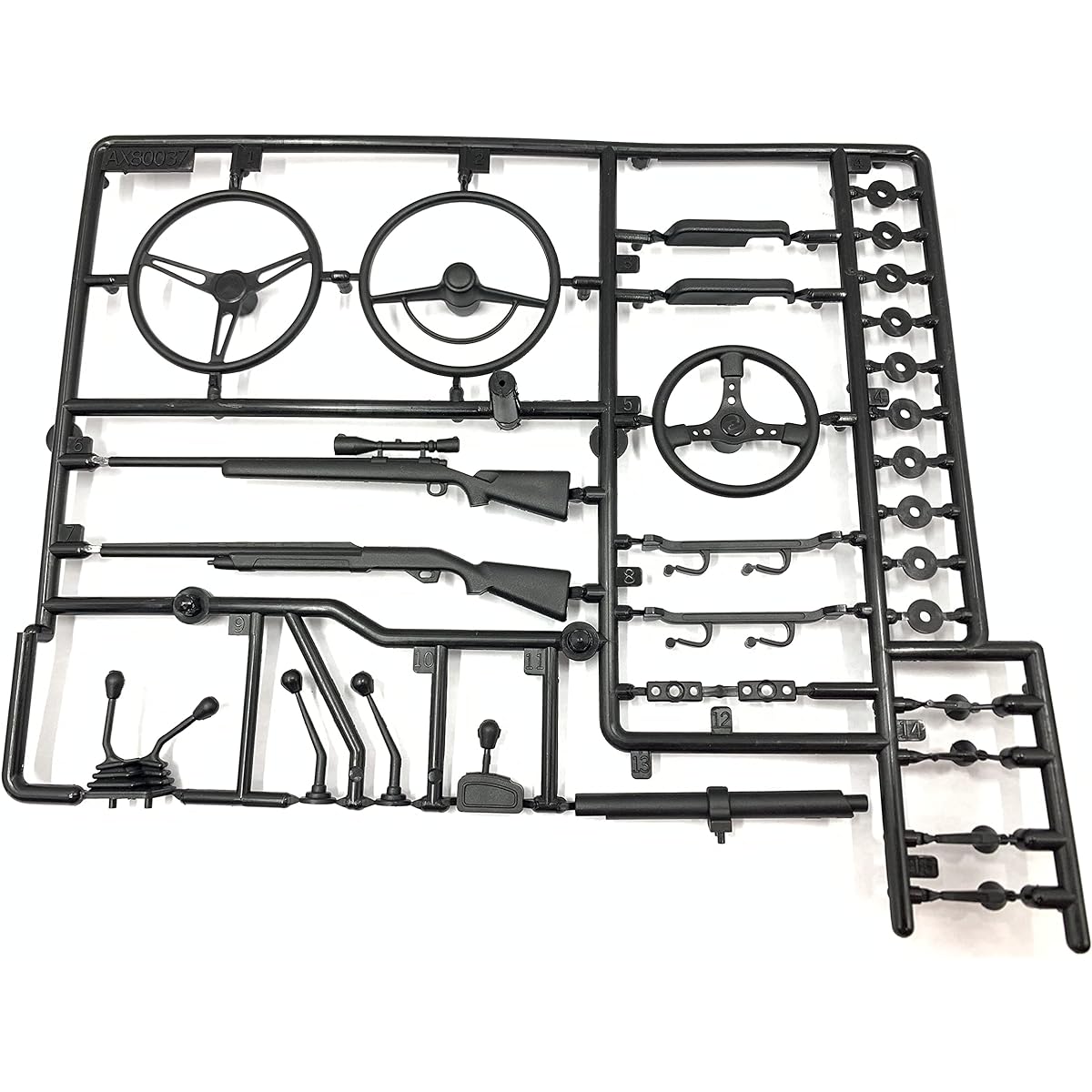 KINGTAIR AX80037 1/10 Scale Rock Crawler Original SCX10 Truck Climbing Shell Interior Trim Simulation Door Handle Handle Cab Scene Tool Set