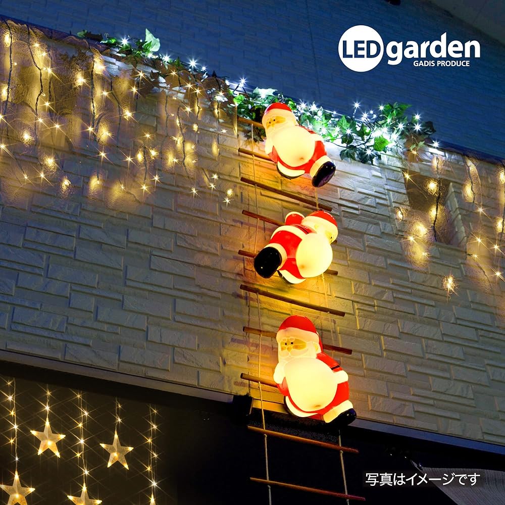 Takasho Garden Light Blow Light Ladder Santa S 3P Approximately Width 20cm x Height 1.16m Illumination Outdoor Indirect Lighting Waterproof Excitement Excitement Resin LIT-BL01L