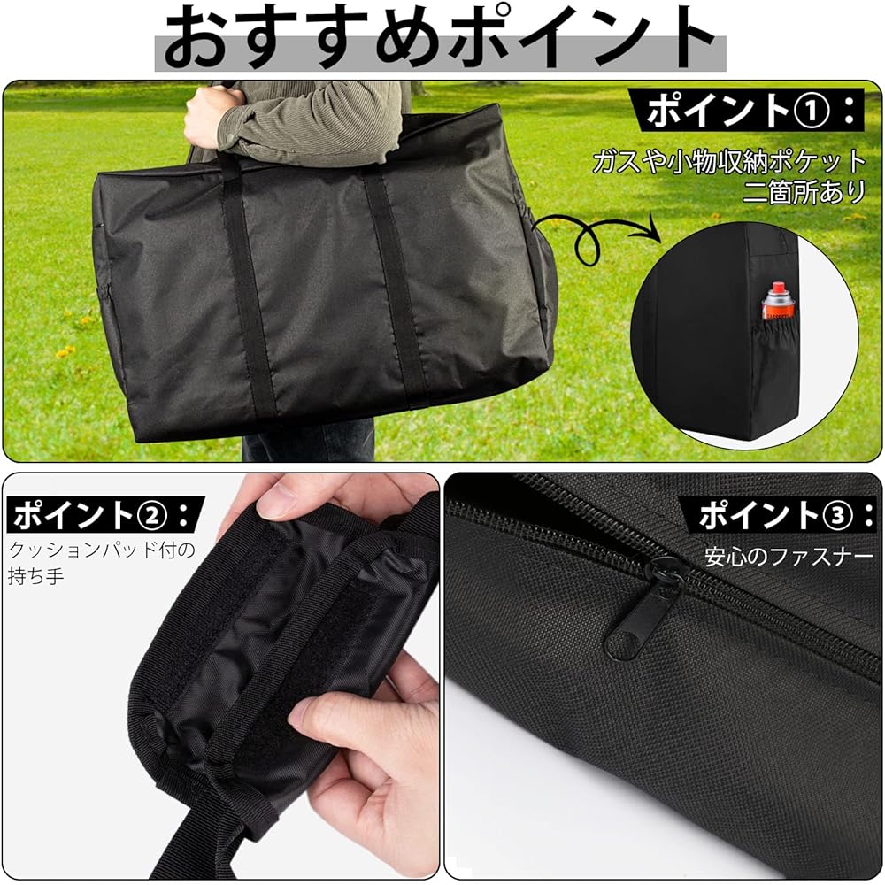 [Feestars] Camping Tote Bag, Large Capacity, Waterproof, 600D, Large Storage Bag, 36L/70L/120L/170L, Large Bag, Camping Bag, Large Capacity Bag, For Camping, Camping Tools Storage, Outdoors, Moving, Travel, Foldable, Includes Storage Bag, Black