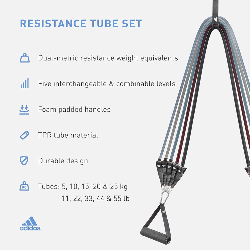 [Released in January 2023] Adidas Resistance Tube Set (Door Anchor, Ankle Strap Included) ADTB-10507
