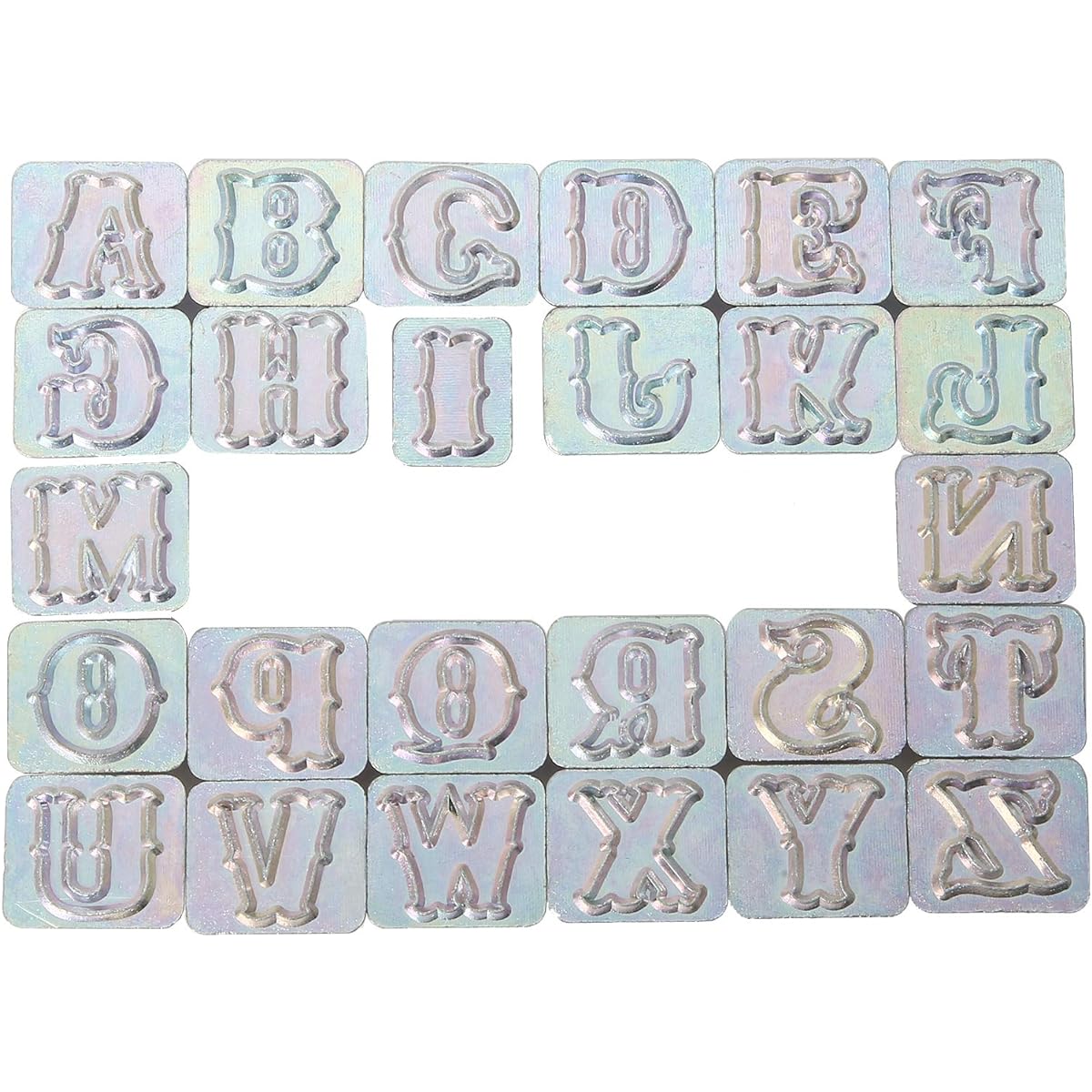 Standard Alphabet Leather Stamp Punch Kit 27 Pieces 3/4" (19mm) 26 Alphabet Stamps 1 Stamp Handle