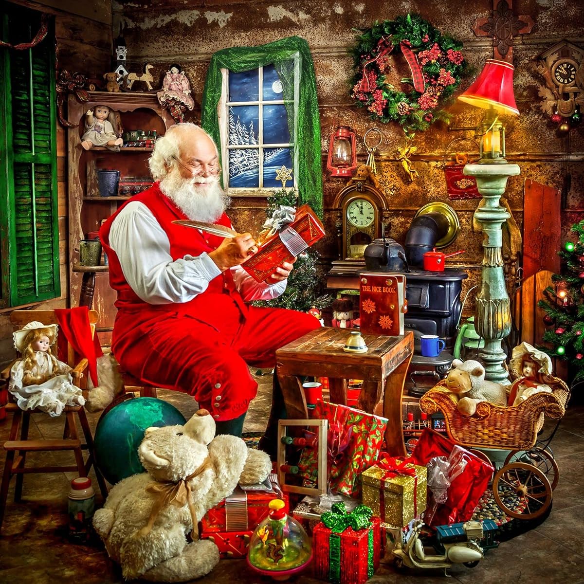 Springbok 500 Piece Jigsaw Puzzle Santa's Shop Made in the USA
