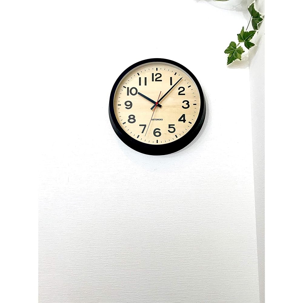 KATOMOKU Muku Clock 15 Black Radio Controlled Clock Continuous Second Hand km-107BLRC φ306mm (Radio Controlled Clock)