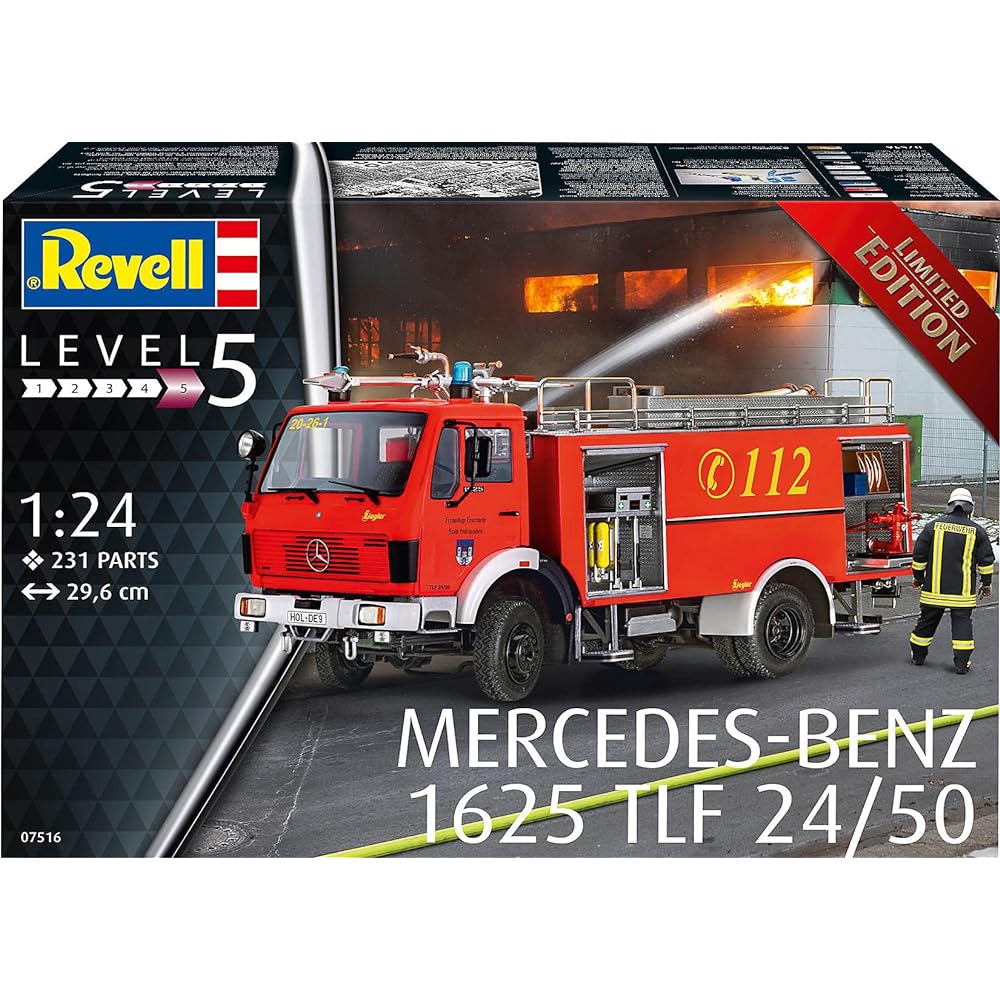 German Level 1/24 Mercedes Benz 1625 TLF 24/50 Plastic Model 07516 Molding Color
