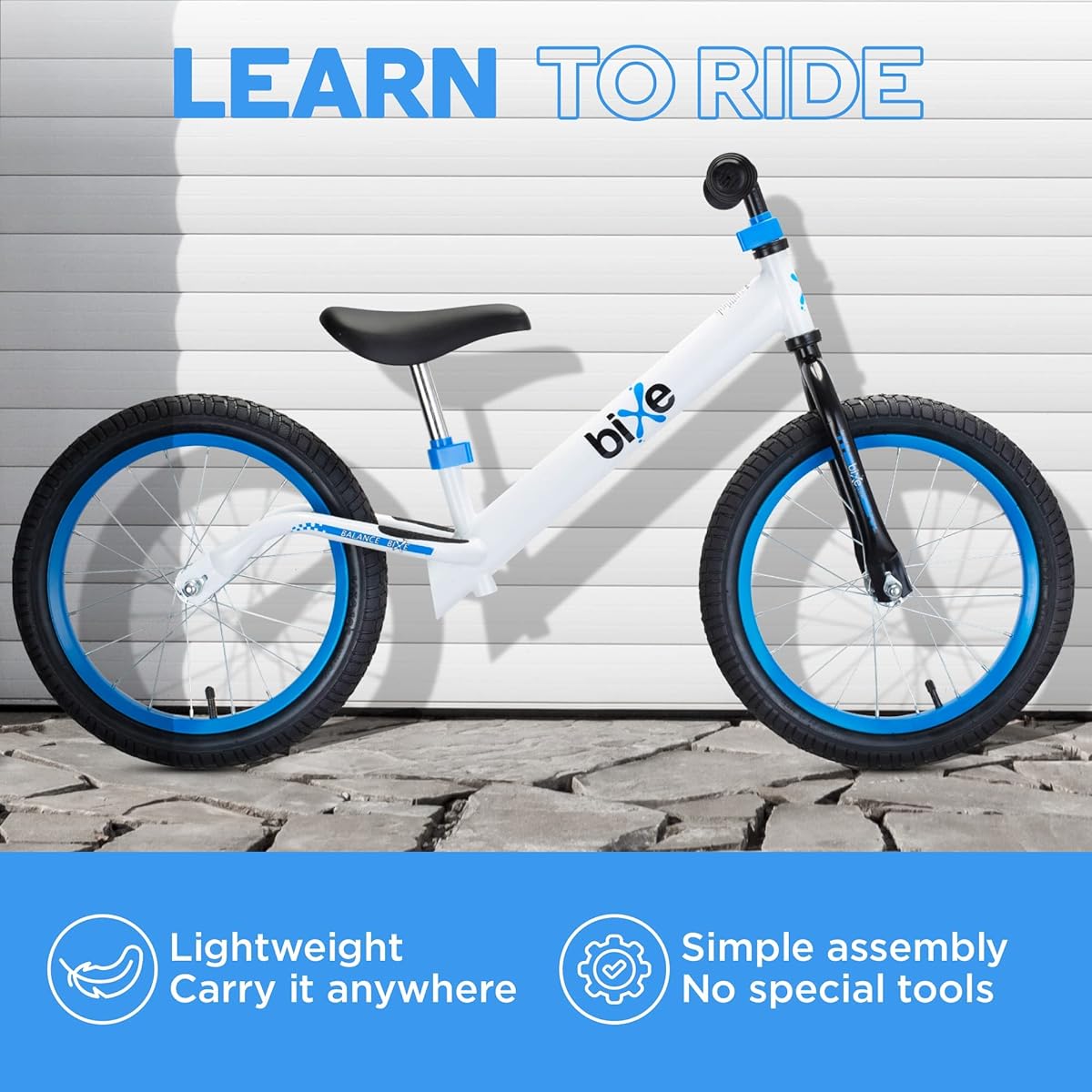 Bixe Balance Bike: Big Kids Age 4 5 6 7 8 9 No Pedal Sports Training Bicycle 16" Wheels