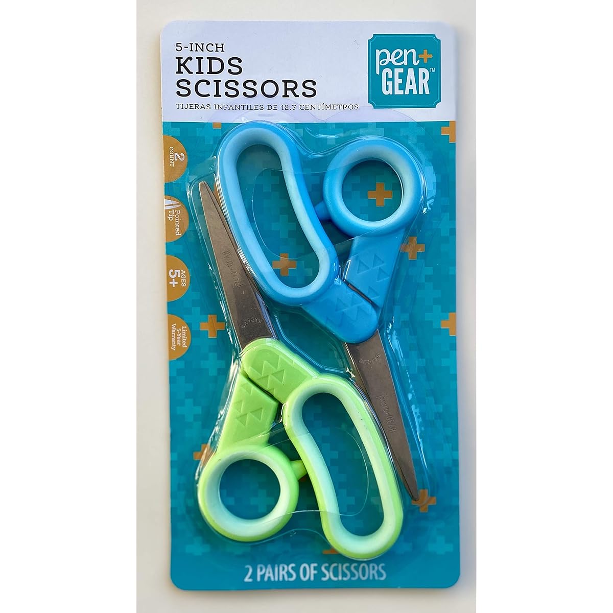 Pen + Gear 5 Inch Children's Scissors 2 Pieces (Blue/Green)