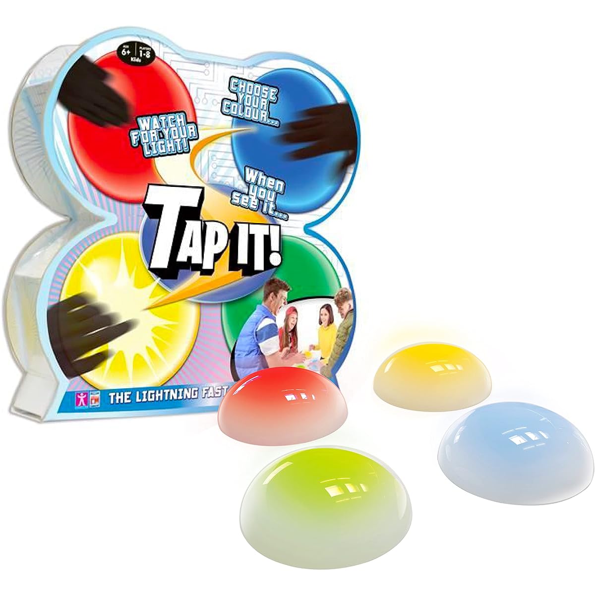 Fotorama Tap It Wireless Ultra-Tech Pod - 4 Fun Games in 1 to Develop Hand-Eye Coordination, Agility and Memory - Serves up to 8 Players - Ages 6+ - White