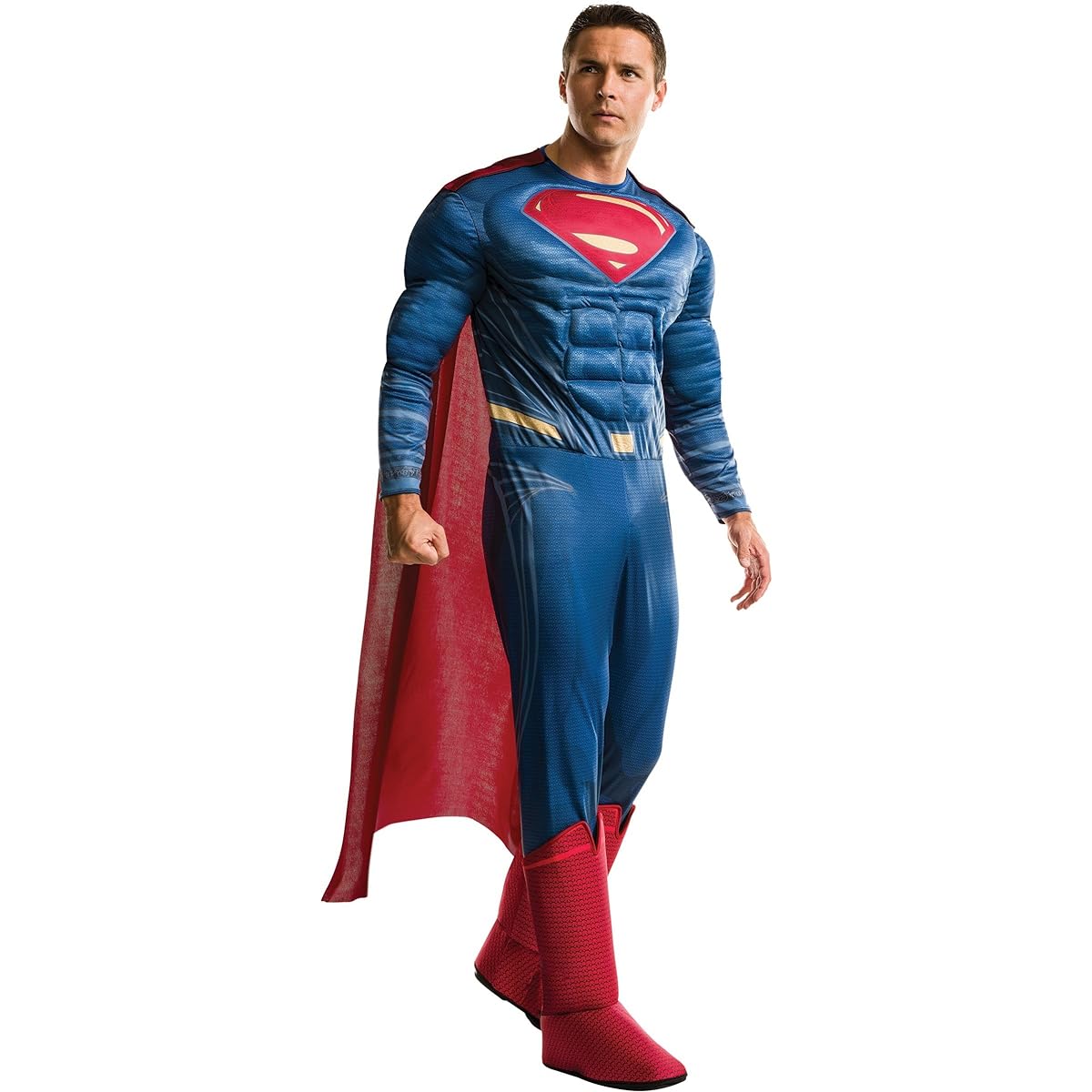 Superman Costume Outfit Adult Male Man of Steel Cosplay Suit with Cape