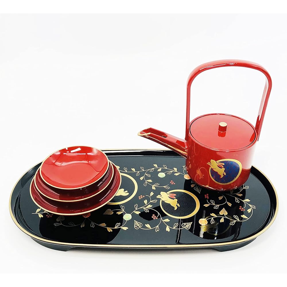 Maeju Lacquerware Rabbit Arabesque Tosoki 7L-014