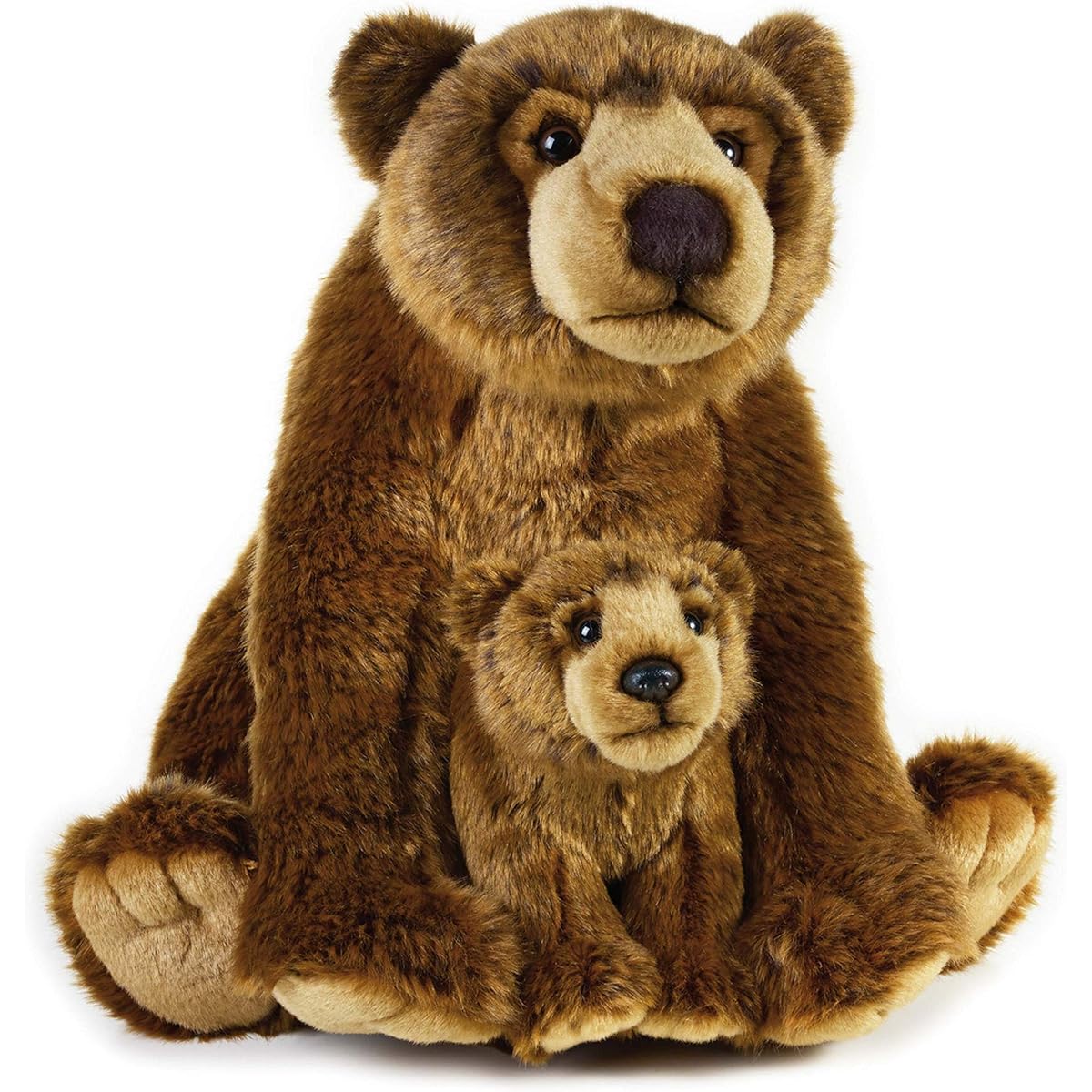 National Geographic Stuffed Animal Grizzly Bear Parent and Child 31cm 770766