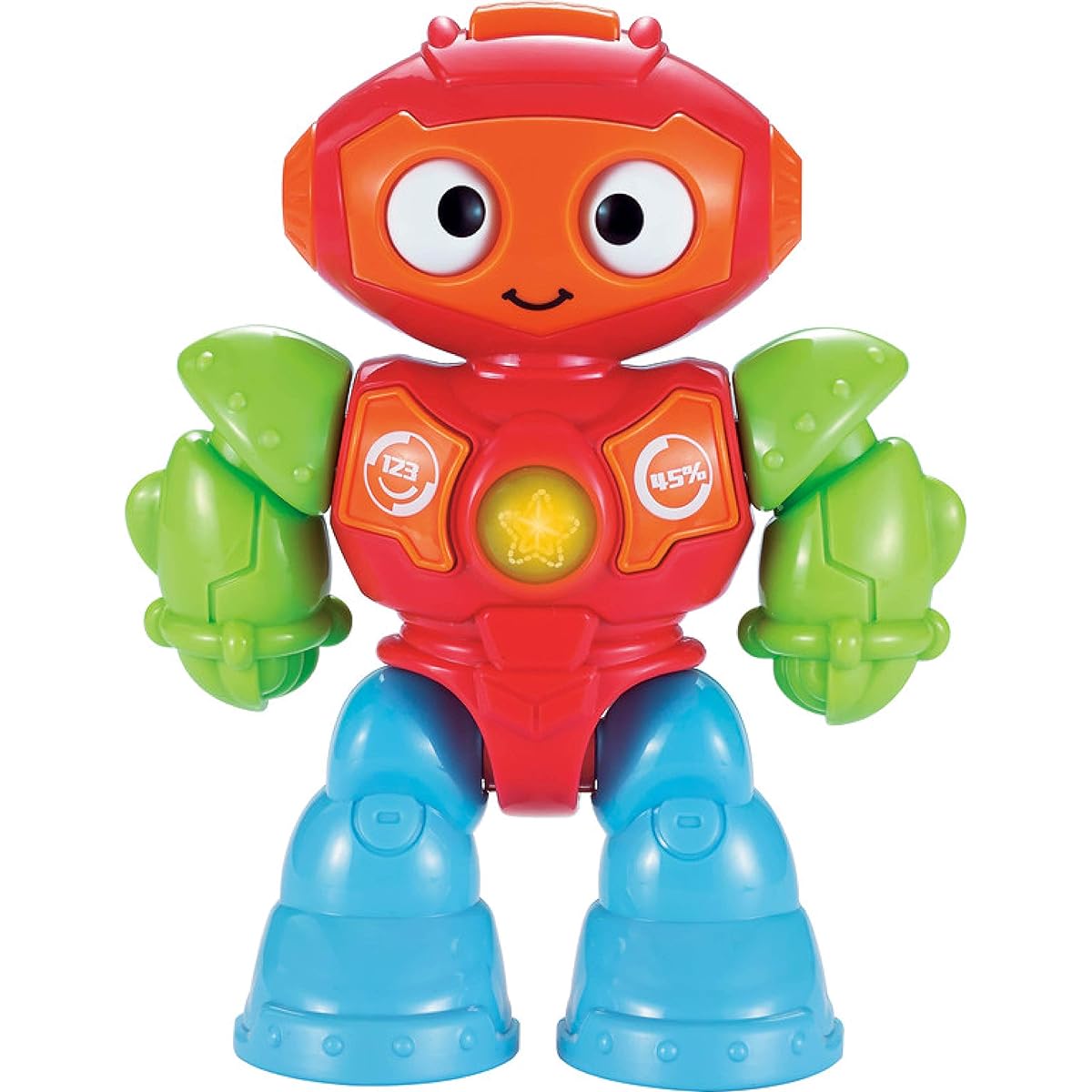 Kidoozie Lights N' Sound Robot, lights up and sounds, poseable, makes robots, engages imagination and fine motor skills, for ages 12 months and older Multi-color