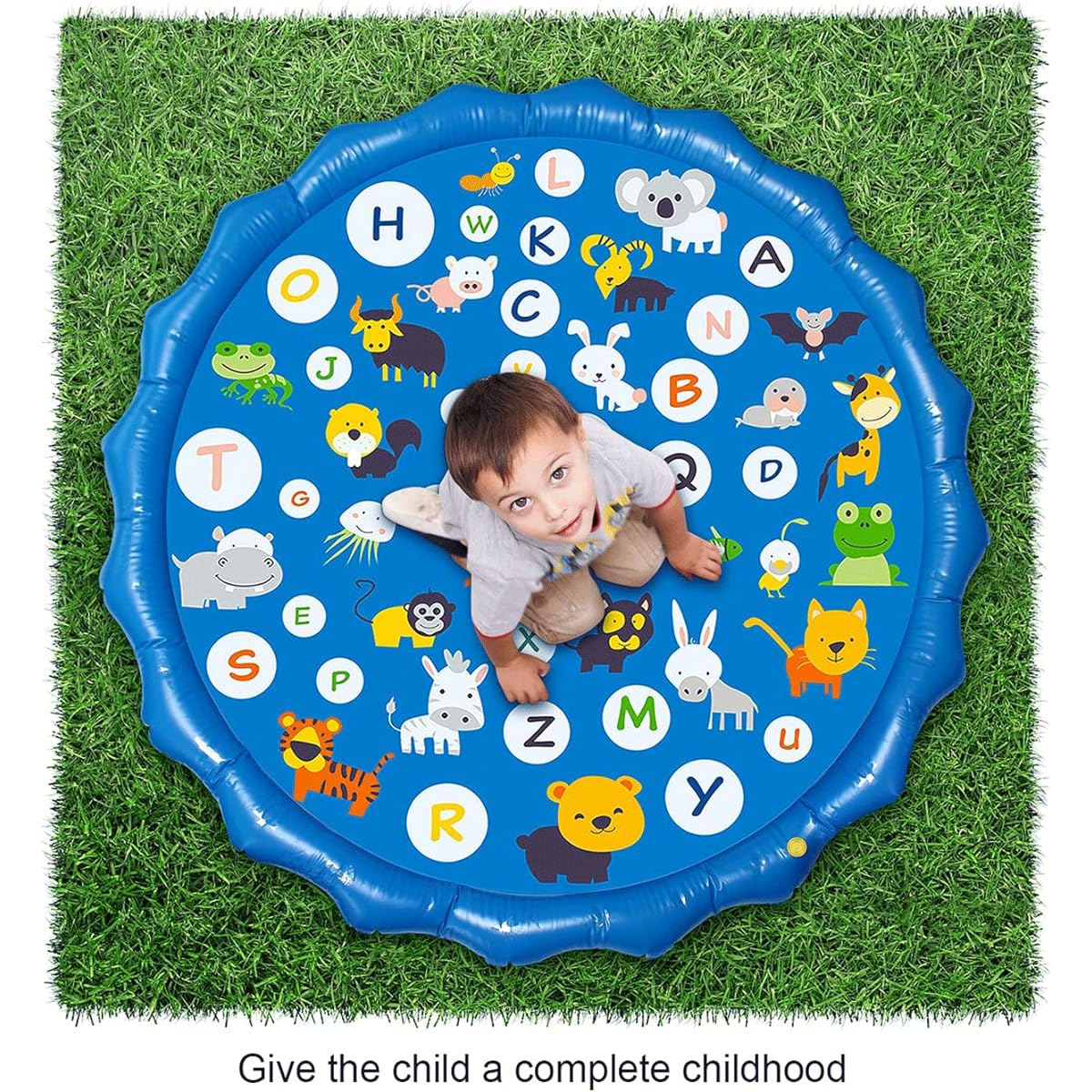 Arfbear Splash pad for Kids, 68" Kiddie Pool Splash Pads for Toddlers 1-3 Summer Outdoor Water Spray Play Mat Wading Pool Inflatable Baby Kids Water Toys