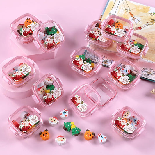 24 Christmas Erasers for Kids, Christmas Favors, Christmas Decorations, Party Favors, Christmas Stocking Stuffers, Classroom Rewards, Prizes (24)