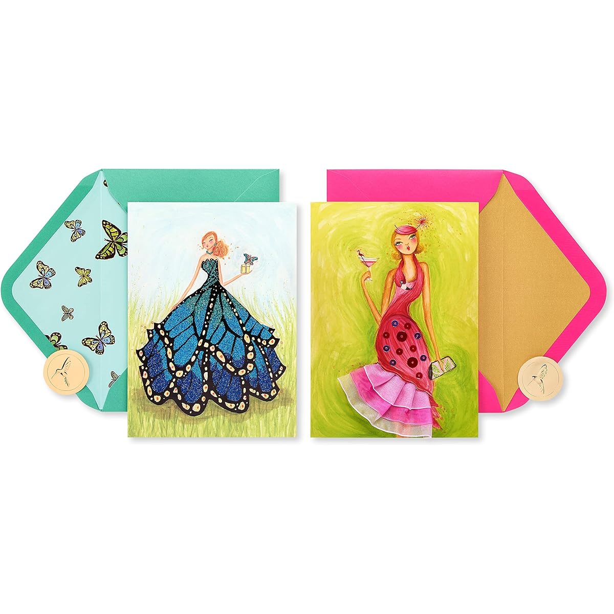 Papyrus Birthday Card for Her Flamingo Butterfly (2 Cards)