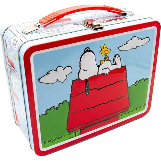 Aquarius Peanuts Snoopy Red Doghouse Fun Box - Durable Tin Storage Box with Plastic Handles & Embossed Front Cover - Officially Licensed PEANUTS Merchandise Collectible Gift