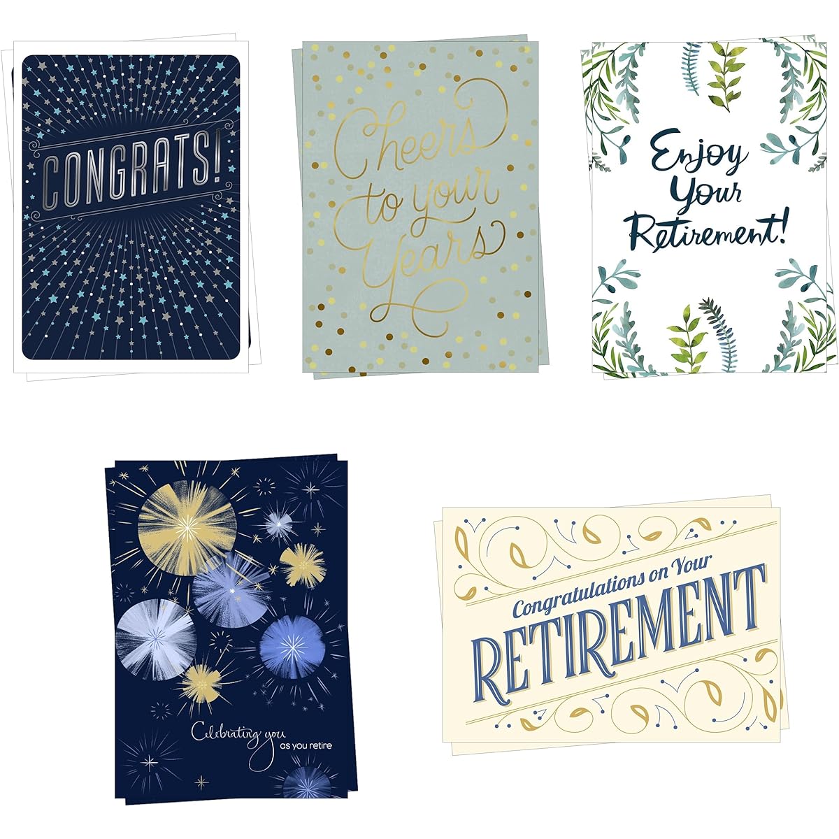 Hallmark Business 10 Pack Bulk Assorted Retirement Cards (Congratulations and Celebrations)