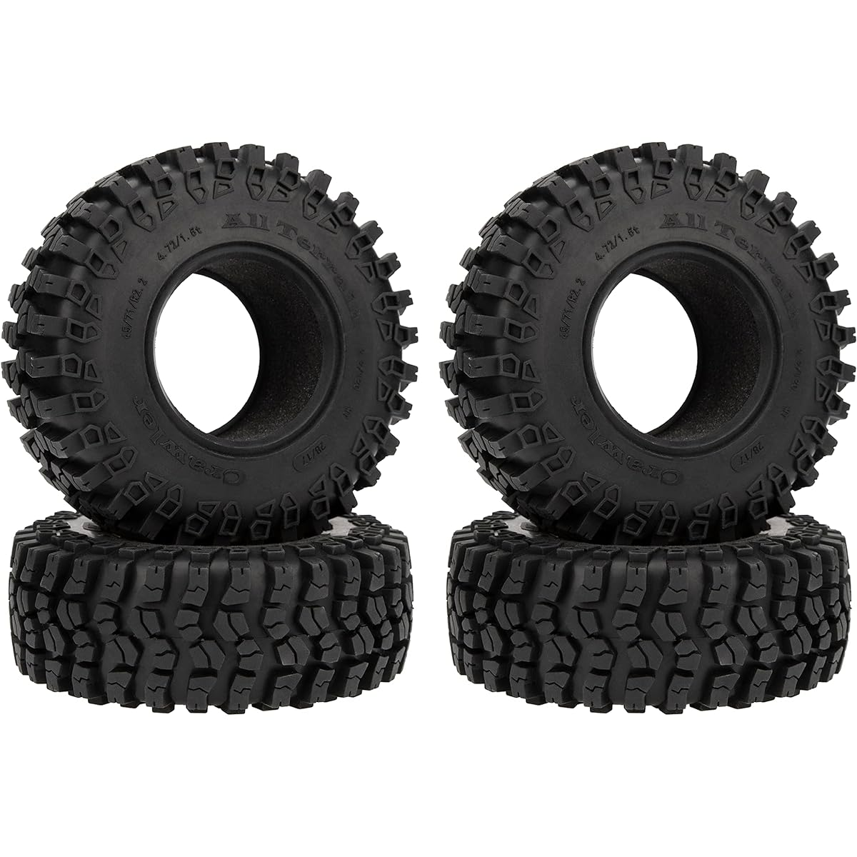 DKKY 4pcs 2.2" RC Rubber Tire Set 4.7" 120mm Outer Diameter RC Tire 12mm Combiner Hexagonal Accessories Traxxas TRX4 1/10 RC Rock Crawler Axial SCX10 SCX10 II 90046 RC 4WD D90 RC Car Parts