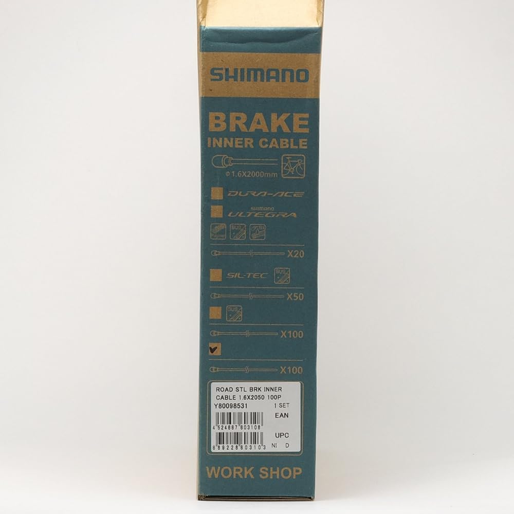 SHIMANO Steel Brake Inner Cable Box (φ1.6mm x 2050mm/100 pieces) Y800985