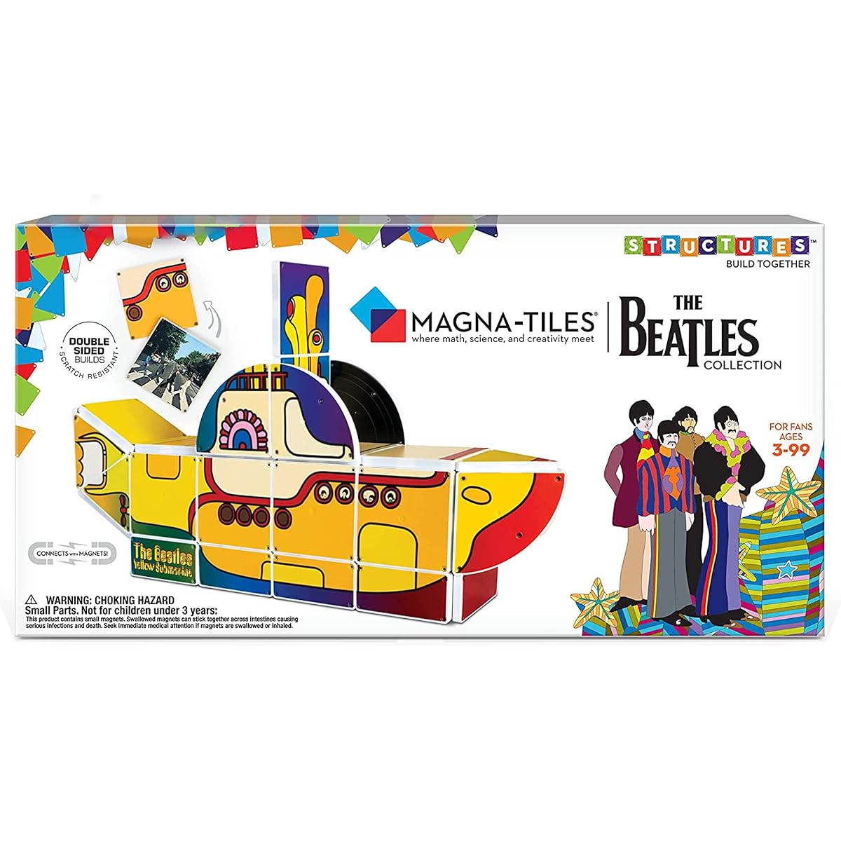 The Beatles Collection Magna Tile Construction Set - Original Magnetic Building Tiles for Music Lovers and Beatles Fans