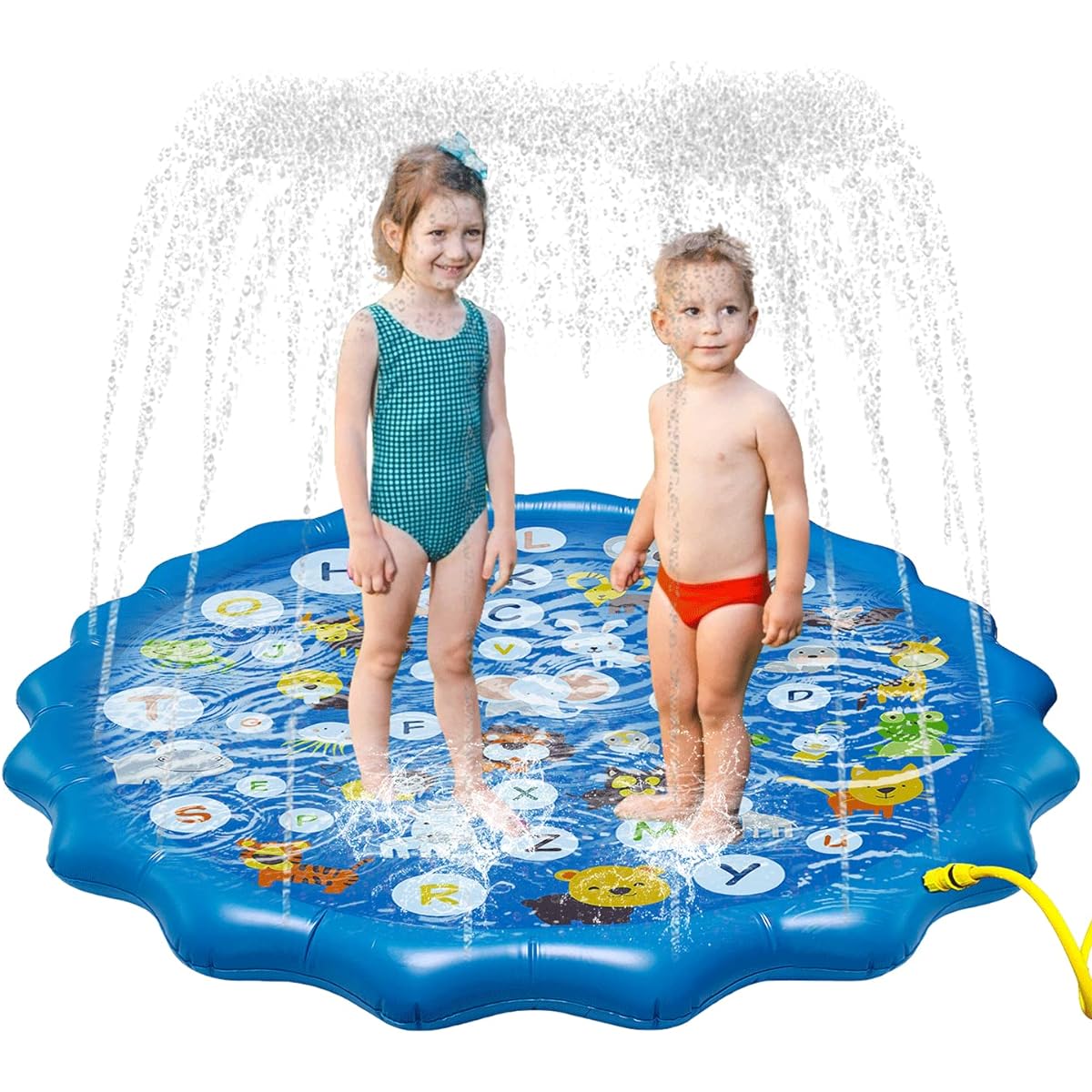 Arfbear Splash pad for Kids, 68" Kiddie Pool Splash Pads for Toddlers 1-3 Summer Outdoor Water Spray Play Mat Wading Pool Inflatable Baby Kids Water Toys