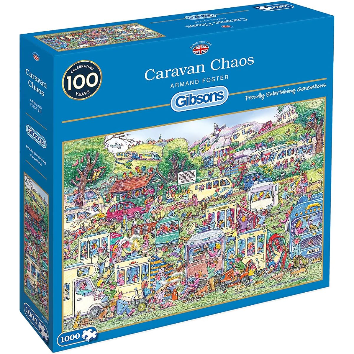 Gibsons Caravan Chaos Jigsaw Puzzle (1000 Pieces)