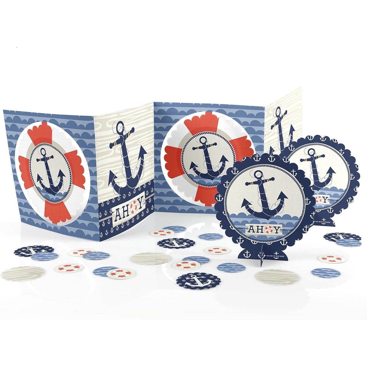 Ahoy Nautical - Baby Shower or Birthday Party Centerpiece & Table Decoration Kit