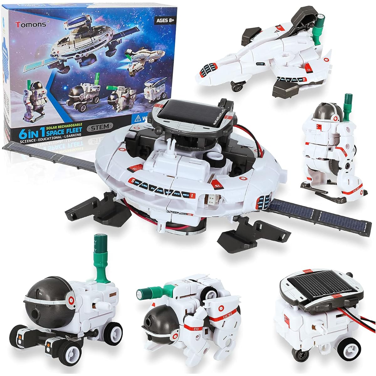 Tomons STEM Toys 6-in-1 Solar Robot Kit, Learning Science Building Toys Educational Science Kit with Solar Robot for Kids 8 9 10-12 Years Old Boys Girls Gift